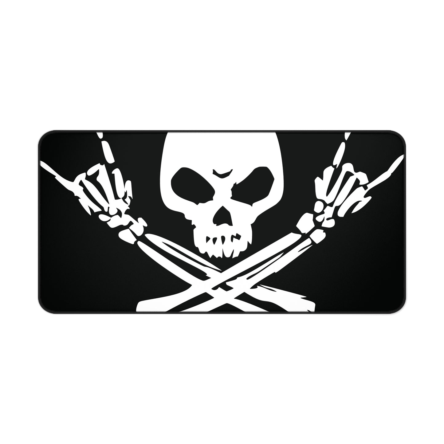 Skull & Crossbones Desk Mat - Black/White