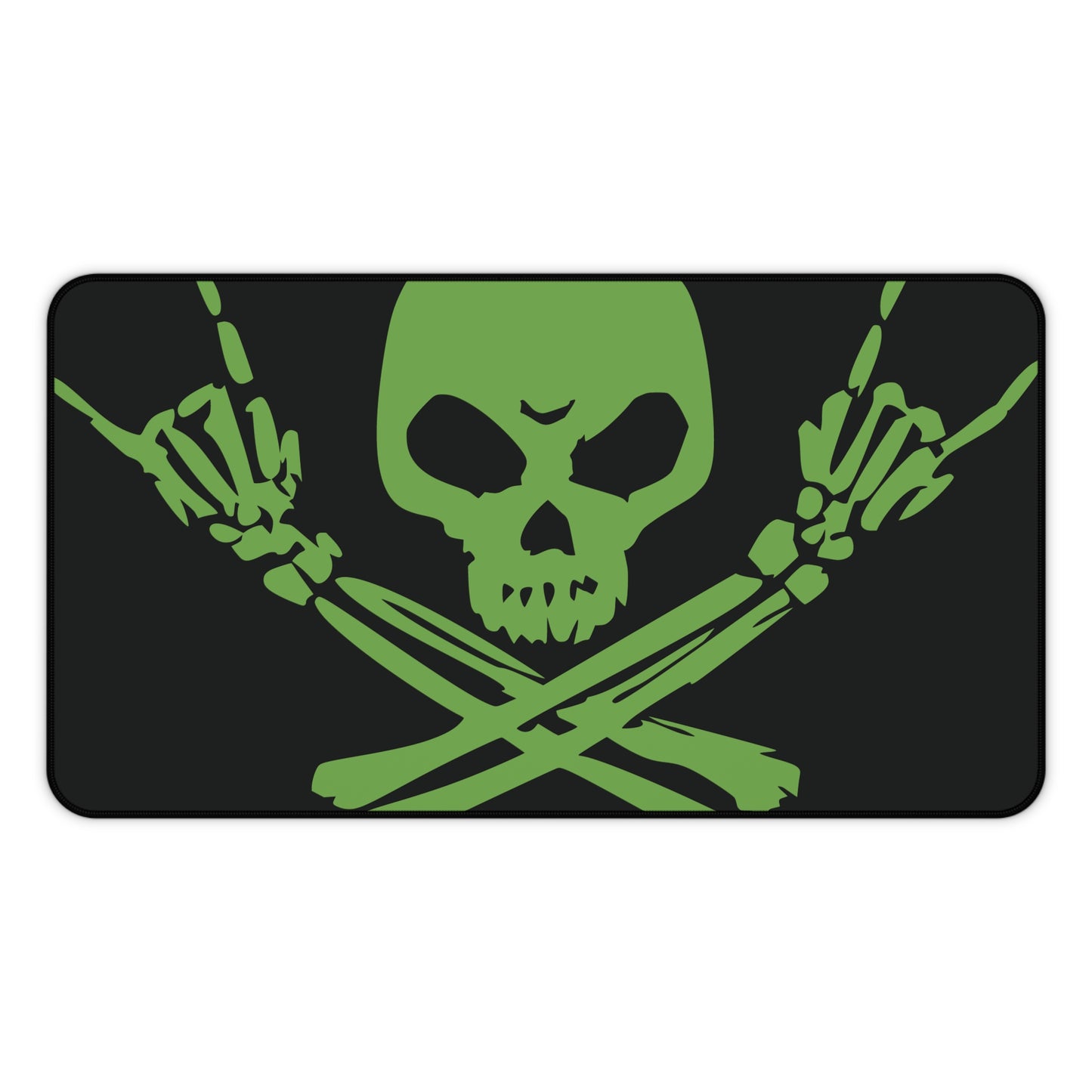 Skull & Crossbones Desk Mat - Black/Green