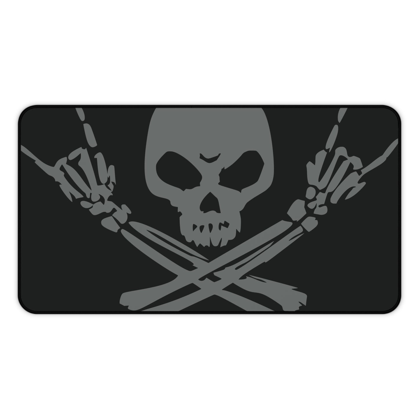 Skull & Crossbones Desk Mat - Black/Grey