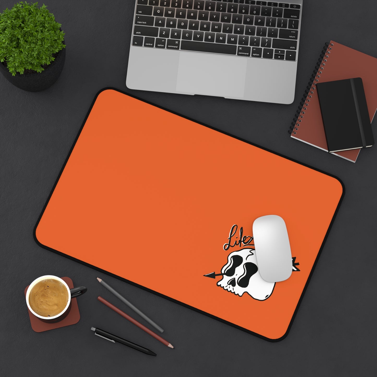Life Ain't Easy Desk Mat - Orange