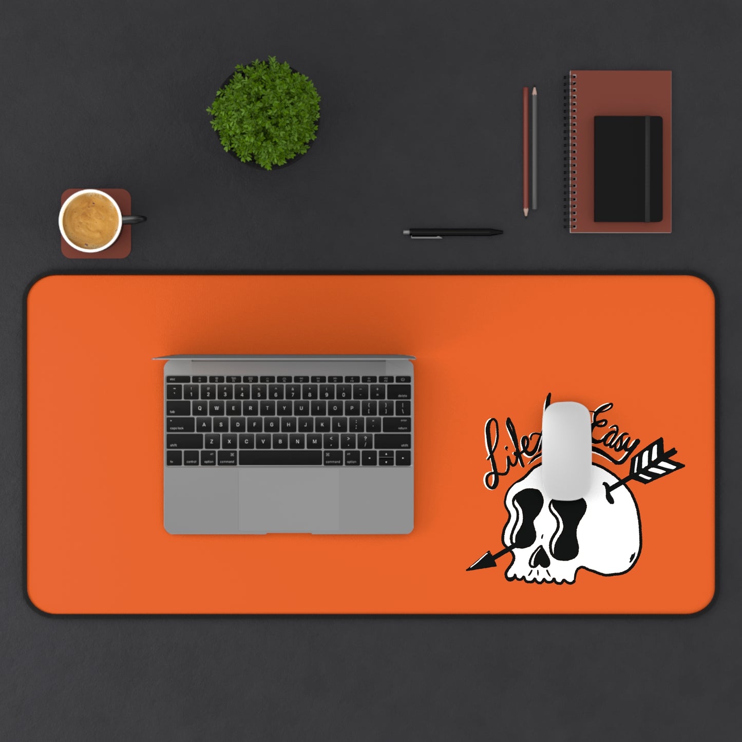 Life Ain't Easy Desk Mat - Orange