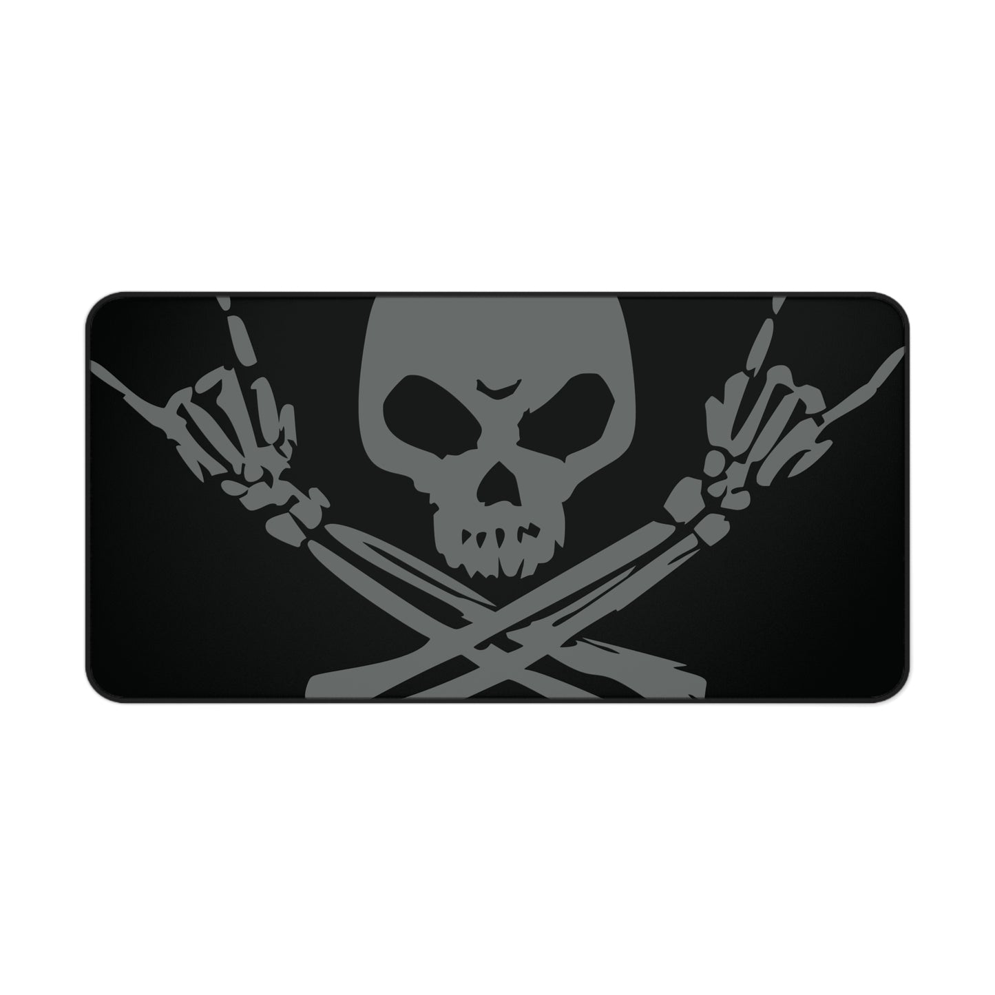 Skull & Crossbones Desk Mat - Black/Grey