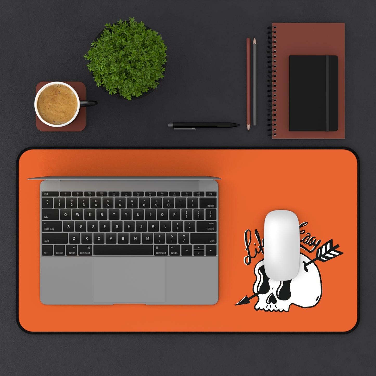Life Ain't Easy Desk Mat - Orange