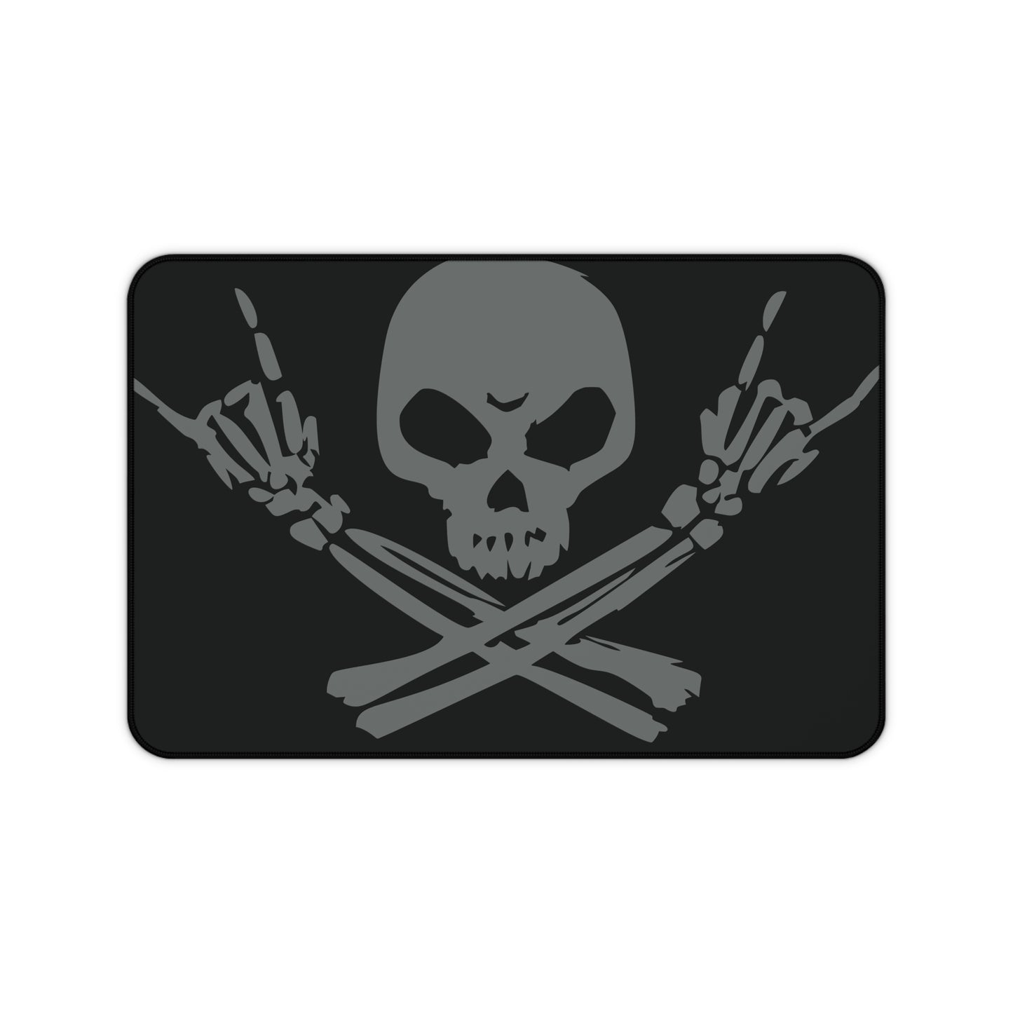 Skull & Crossbones Desk Mat - Black/Grey