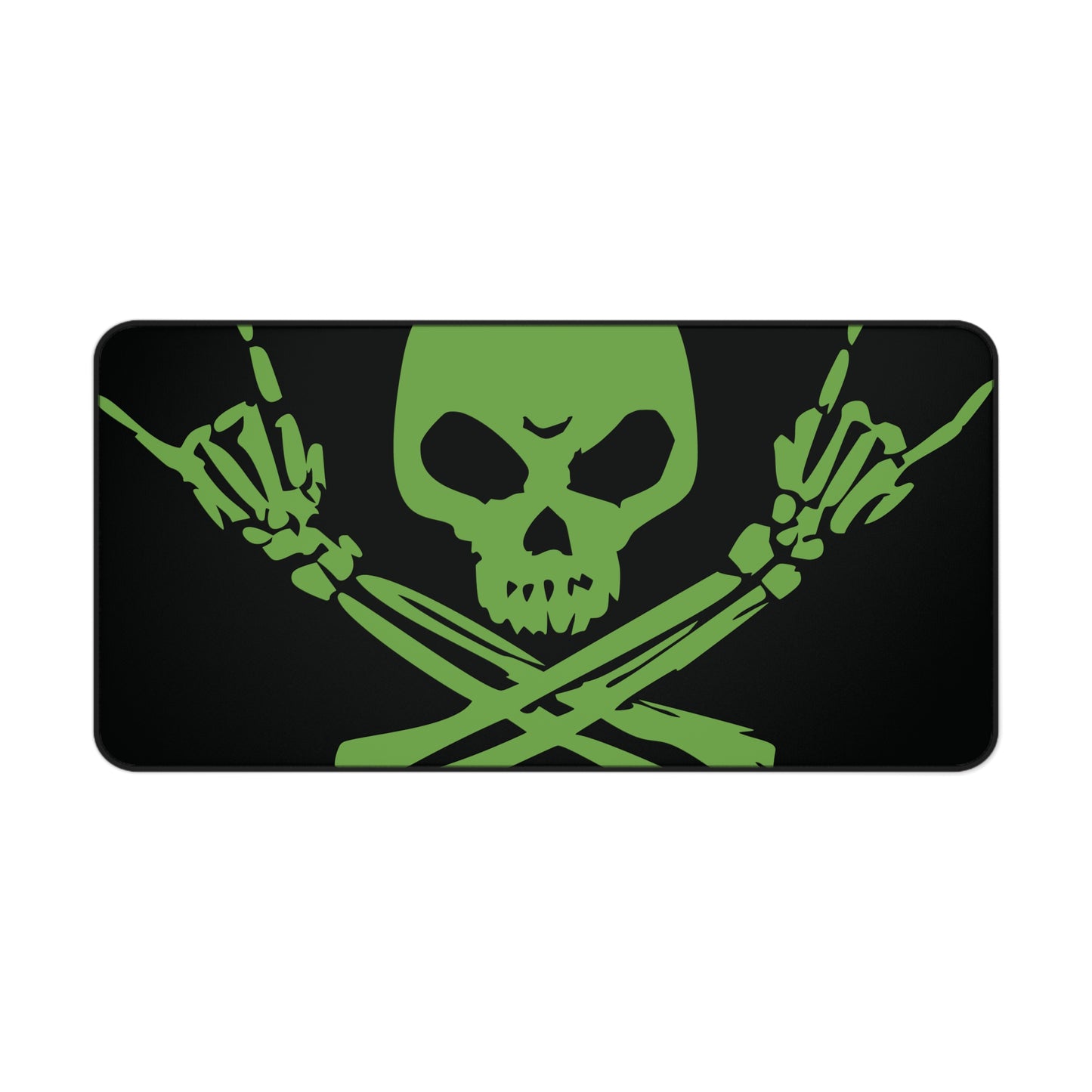 Skull & Crossbones Desk Mat - Black/Green