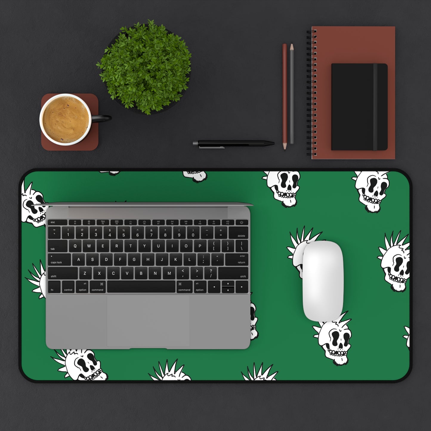 Punk Is Dead Desk Mat - Green - Tiled
