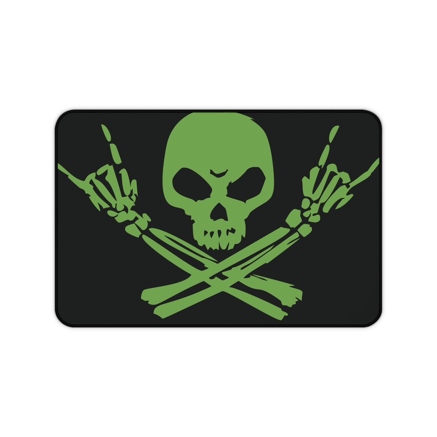Skull & Crossbones Desk Mat - Black/Green