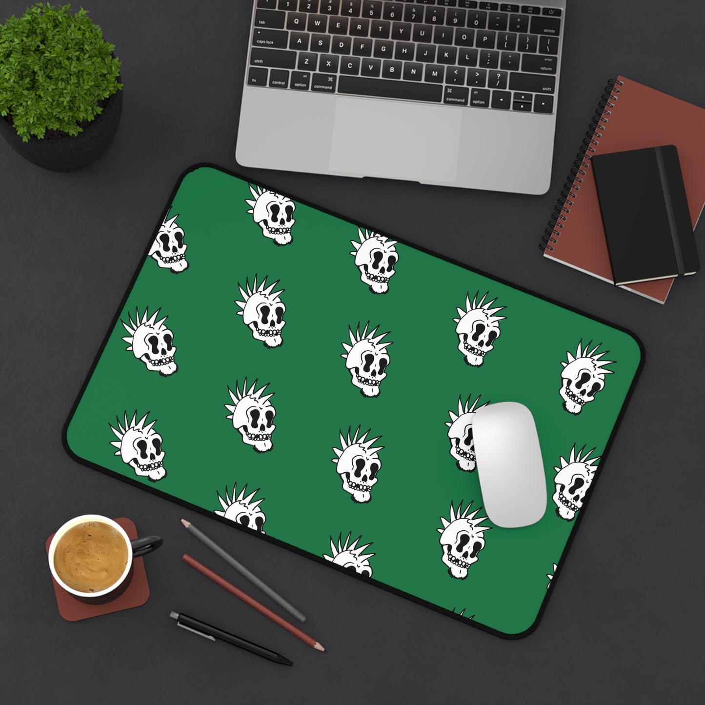 Punk Is Dead Desk Mat - Green - Tiled